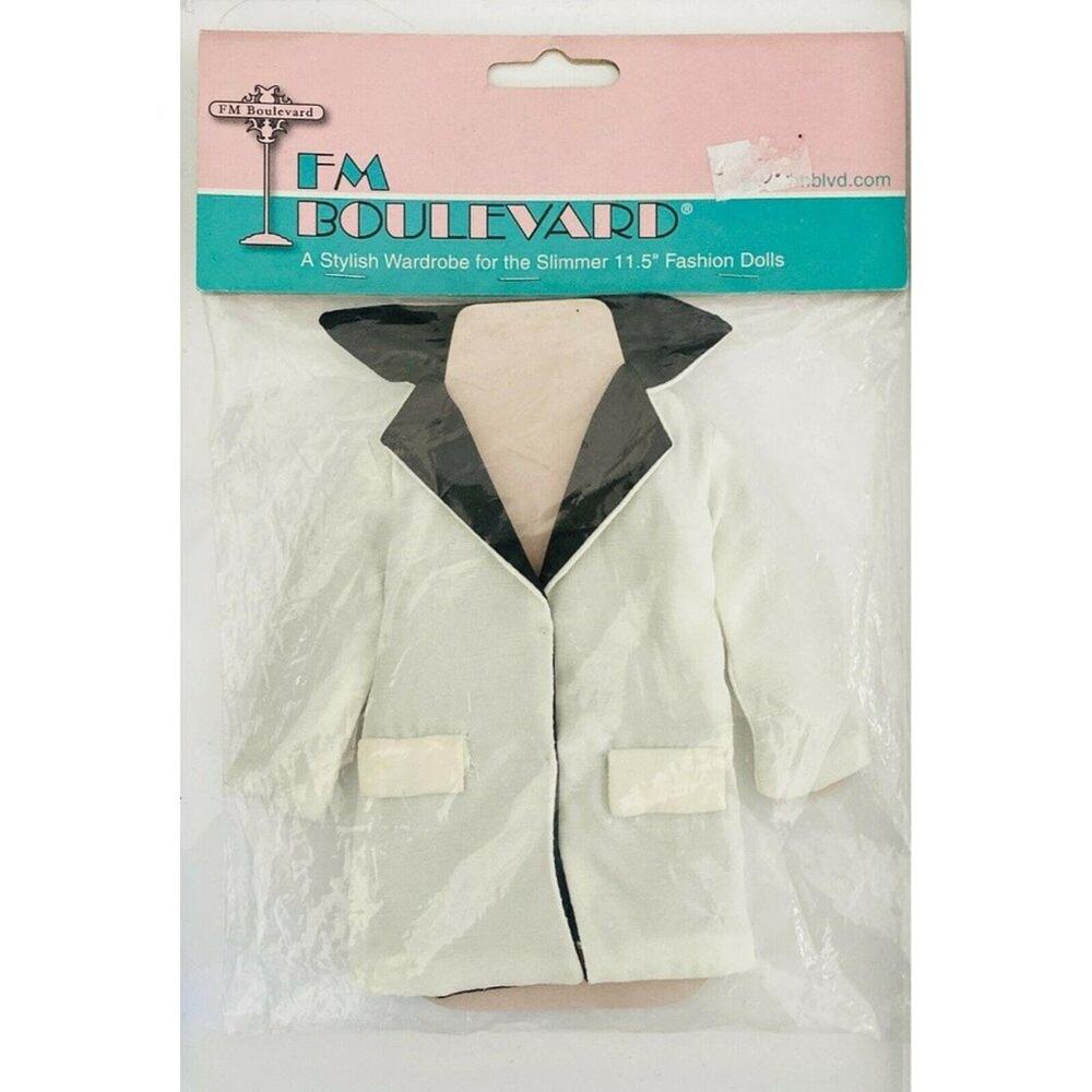 FM Boulevard Barbie White & Black Full Length Jacket Coat